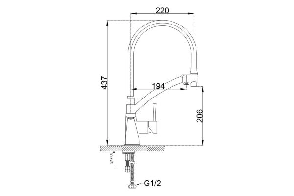 Смеситель для кухни ZORG Zorg Sanitary (ZR 354-8 YF) под фильтр хром | белый
