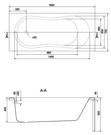 Ванна Cersanit Santana 160x70 см