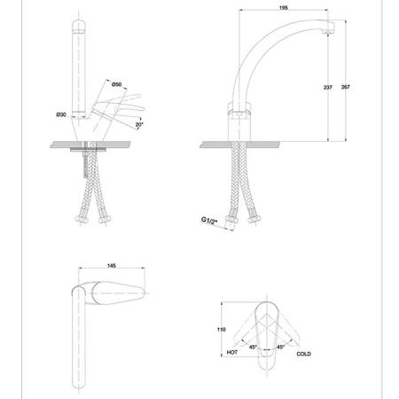 Смеситель для кухни KAISER County (55244-1) бежевый