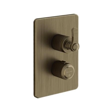 Gessi Venti20 Смеситель для душа, встраиваемый, термостатический, с переключателем на 2 положения, внешняя часть, цвет: Antique Brass