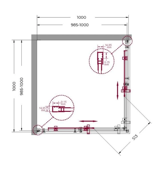 Душевой уголок BelBagno MARINO 100x100 прозрачное стекло 8 мм профиль хром MARINO-A-2-100-C-CR