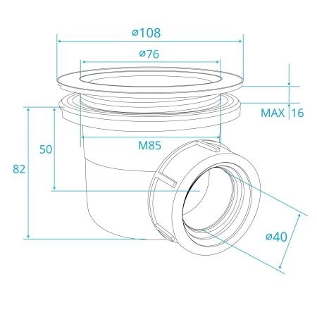 Сифон для душевых поддонов RGW S-010 90 мм