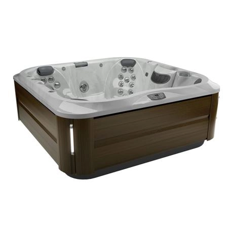 Jacuzzi J375 Минибассейн 231x231x95см, отдельностоящий, Bluewave Stereo System, панель Modern hardwood, цвет акрила: Platinum