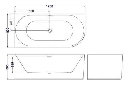 Ванна Esbano Bagama right 170x80x59 отдельностоящая