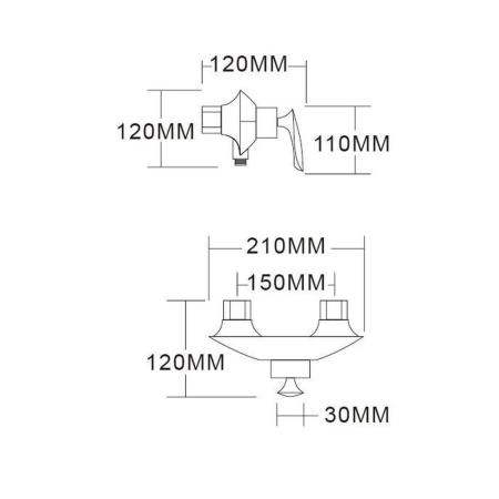 Смеситель GROCENBERG GB9001WC для душа, белый/хром