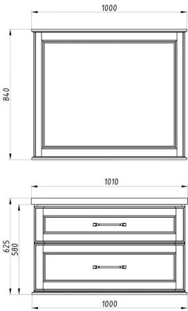 Тумба под раковину ASB-Woodline Венеция 100 Белый (патина серебро)