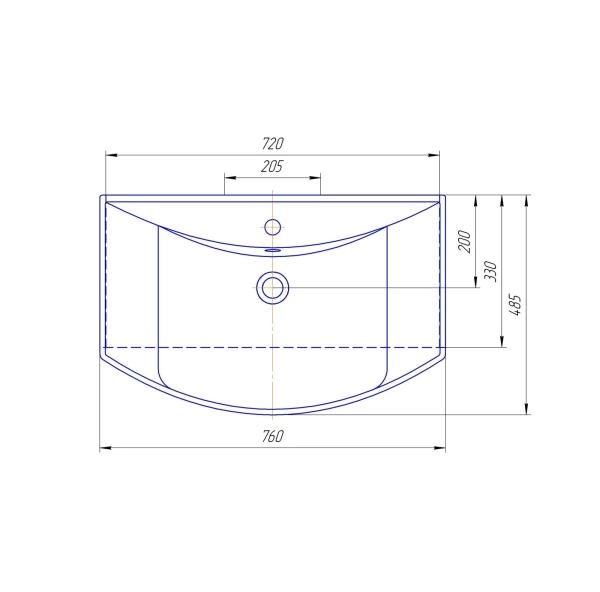 Раковина Kirovit Стиль 75 керамическая