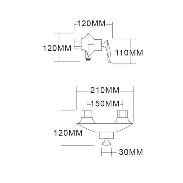 Смеситель GROCENBERG GB9001WC для душа, белый/хром