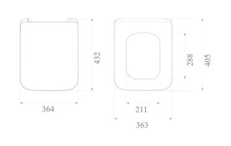 Крышка пластик для подвесного унитаз Bohemeа Vogue (петли хром) микролифт 946