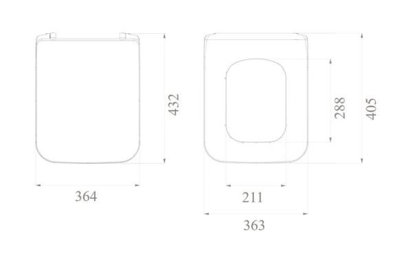 Крышка пластик для подвесного унитаз Bohemeа Vogue (петли хром) микролифт 946