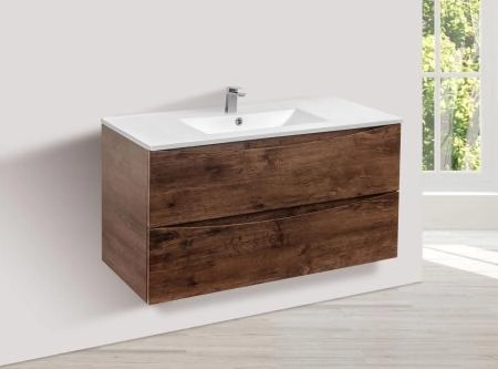 Тумба под раковину Vincea Mia 1000 подвесная, 2 выкатных ящика soft close, R.Wood