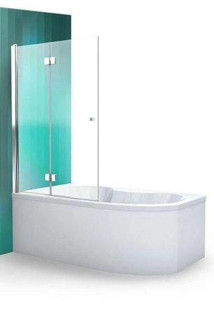 Шторка для ванной Roltechnik TZVL2/1000 двухсекционная складывающаяся 100 см левая