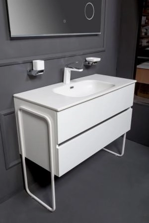 Тумба без раковины Boheme Vallessi 100*46cm WHITE 2 полки, 837-100-W