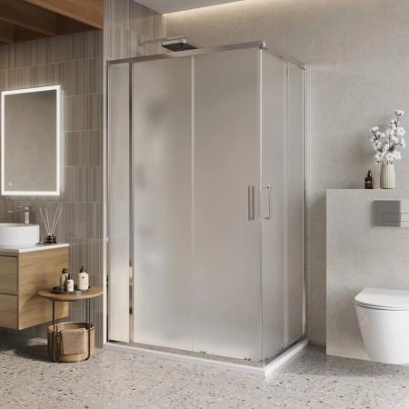 Душевой уголок BelBagno LUCE 130x100 прозрачное стекло 6 мм профиль хром LUCE-AH-21-130/100-C-Cr