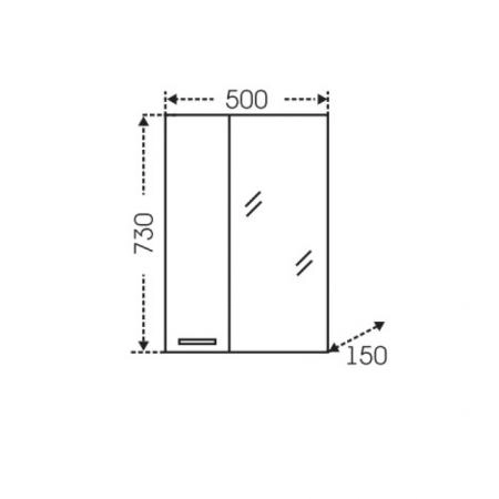 Зеркальный шкаф СаНта Родос 50 левый/правый, с подсветкой