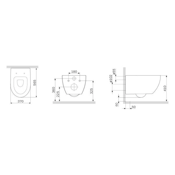 Унитаз подвесной FlashClean AM.PM Awe C111700WH безободковый, без сиденья