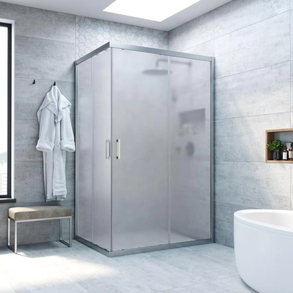 Душевой уголок Vegas-glass ZA-F NOVO h2000 90*70 07 10, профиль матовый хром, стекло сатин