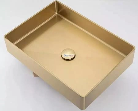 Раковина Gappo GX201-3 36x36 Cатин золотой нерж.сталь на столешницу