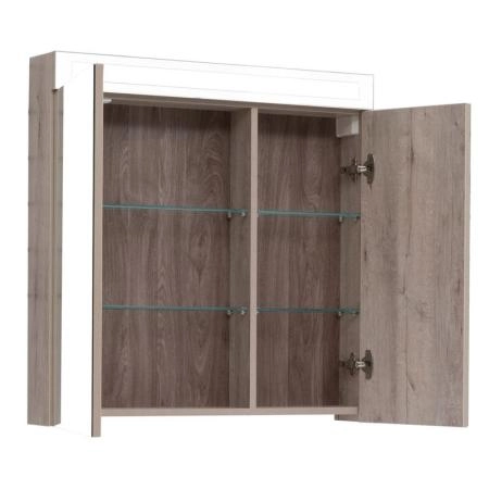 Шкаф-зеркало Dreja MAX 80 с LED-освещением, дуб кантри