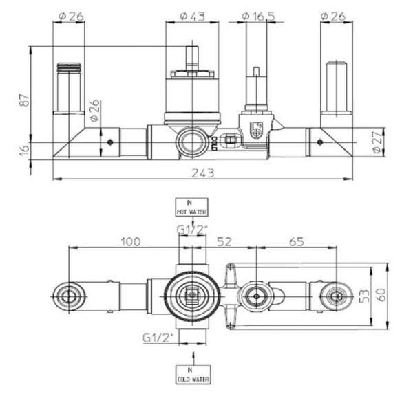 Скрытая часть для встраиваемого смесителя Bossini Apice Z00546000