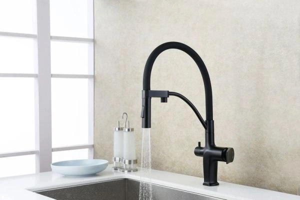 Смеситель Lemark Bronx LM3761BL для кухни с подключением к фильтру с питьевой водой , черный