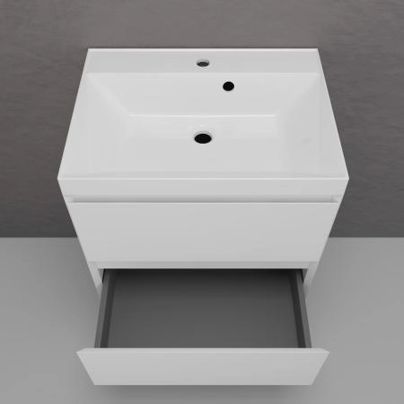 Тумба подвесная Style Line Манхэттен 60 ЭМАЛЬ под ASTI 60 2 ящика PLUS белый матовый