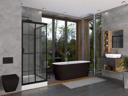 Ванна GROSSMAN GR-2601 Black (70x170x60) отдельностоящая