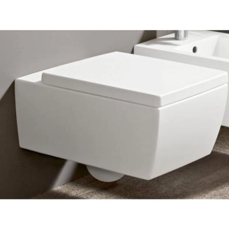 Унитаз Villeroy&Boch Memento безободковый подвесной CeramicPlus 4633R0R1 (сиденье отдельно)