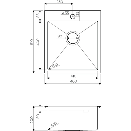 Кухонная мойка Omoikiri Akisame 46-LG 4973081, 460*510, светлое золото