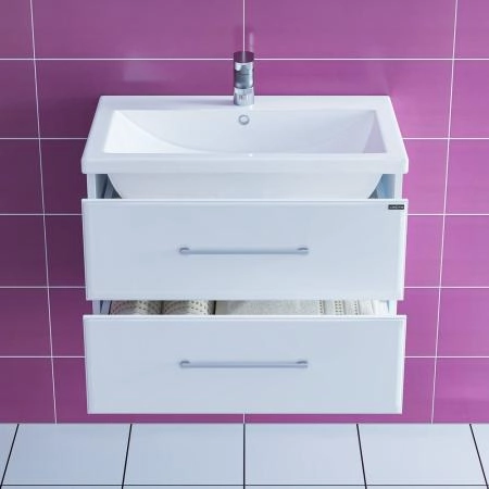 Тумба под раковину СаНта Омега 70 207038, подвесная, цвет белый (ум.Фостер70)