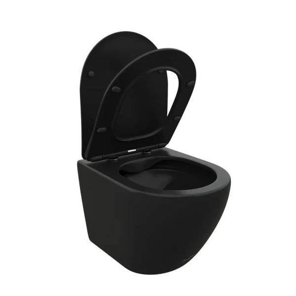 Унитаз Cerutti SPA TICINO Aria MB подвесной безободковый черный матовый CT8918 (485х365х350)