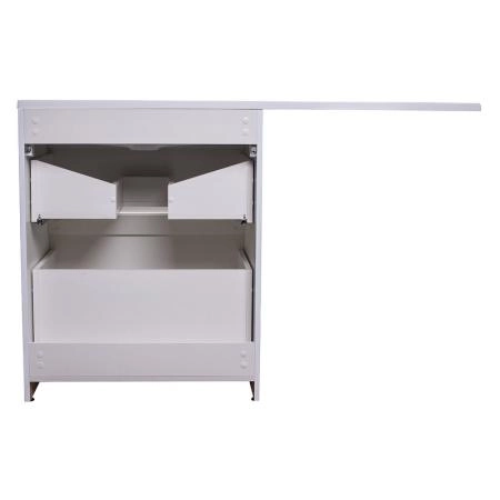 Тумба напольная Style Line Даллас 130, Люкс белая, PLUS