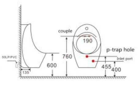 Писсуар настенный SantiLine SL-6001 с функцией электронного смыва