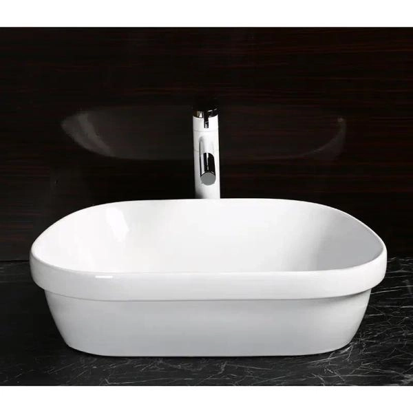 Раковина Cerutti SPA CR0023 накладная, белая, трапеция 570х390х150