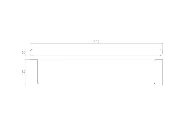 Стеклянная полка для ванной WONZON & WOGHAND CARBON, Черный (WW-7727)