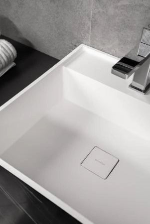 Раковина напольная Boheme Cube Corian 480*480*850 Nero Marquina 802-NM