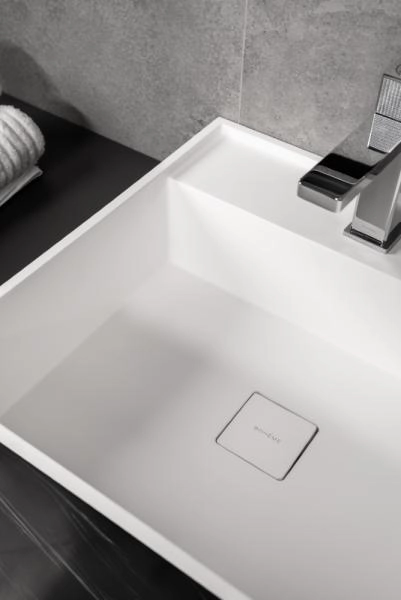 Раковина напольная Boheme Cube Corian 480*480*850 Nero Marquina 802-NM