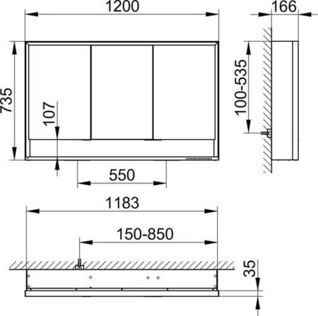 Зеркальный шкаф Keuco Royal Lumos 1200 x 735 x 165 mm 14305171301