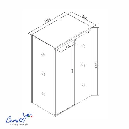 Душевое ограждение СeruttiSPA МАРБЕЛЛА (MARBELLA) 120BF R (120x80x190)
