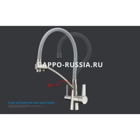 Смеситель Gappo G4398-7 для кухни хром черный