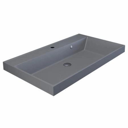 Тумба с раковиной для ванной Uperwood Tanos-Classic Quartz 80 см, белая графит/бетон
