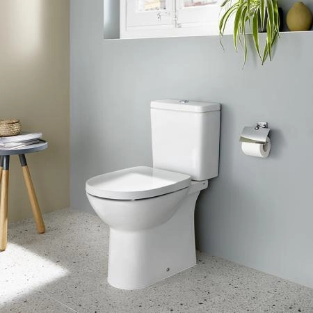 Roca Debba Round Унитаз моноблок 35x65см, безободковый, универсальный выпуск, цвет: белый