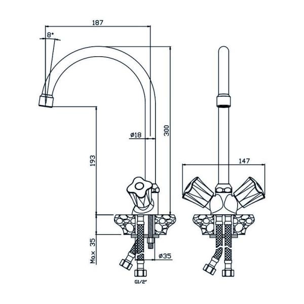 Смеситель OLIVES Vigo 21430VG для кухни,хром