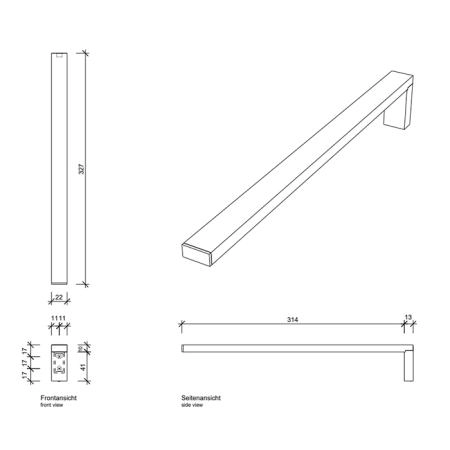 Decor Walther Contract Полотенцедержатель 33см., подвесной, цвет: черный матовый