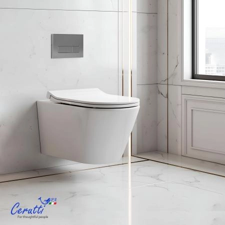 Унитаз подвесной CeruttiSPA ИРЕНЕО (IRENEO) Aria Tornado CT12148 безободковый (490х340х360)