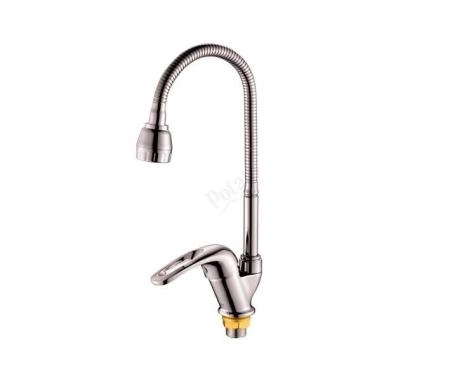 Смеситель Potato Р5836 для кухни с гибким регулируемым изливом, хром