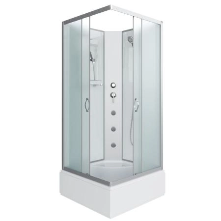 Душевая кабина Niagara NG-2307-14BKT 800х800х2100-2400 высокий поддон 40см стекло матовое