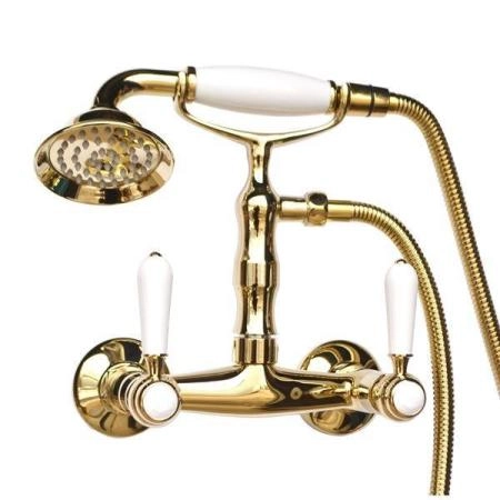 Смеситель Magliezza BIANCO 50111-4-do для душа в комплекте с лейкой TL-4-do золото