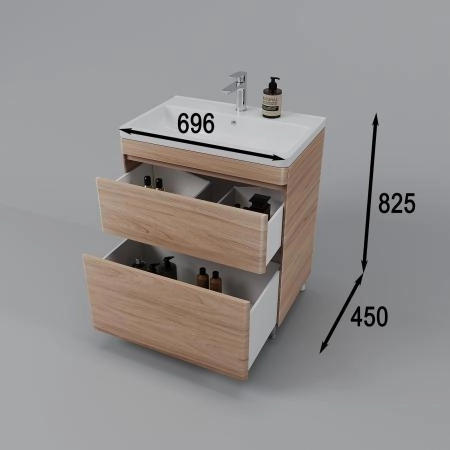 Тумба напольная Style Line Атлантика 70, Люкс ясень перламутр, PLUS