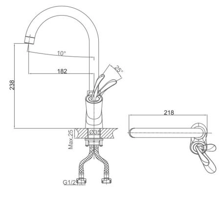 Смеситель для кухни D&K Venice Baciano (DA1032456)